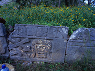 Mayan Cemetery at Uxmal Ruins - uxmal mayan ruins,uxmal mayan temple,mayan temple pictures,mayan ruins photos